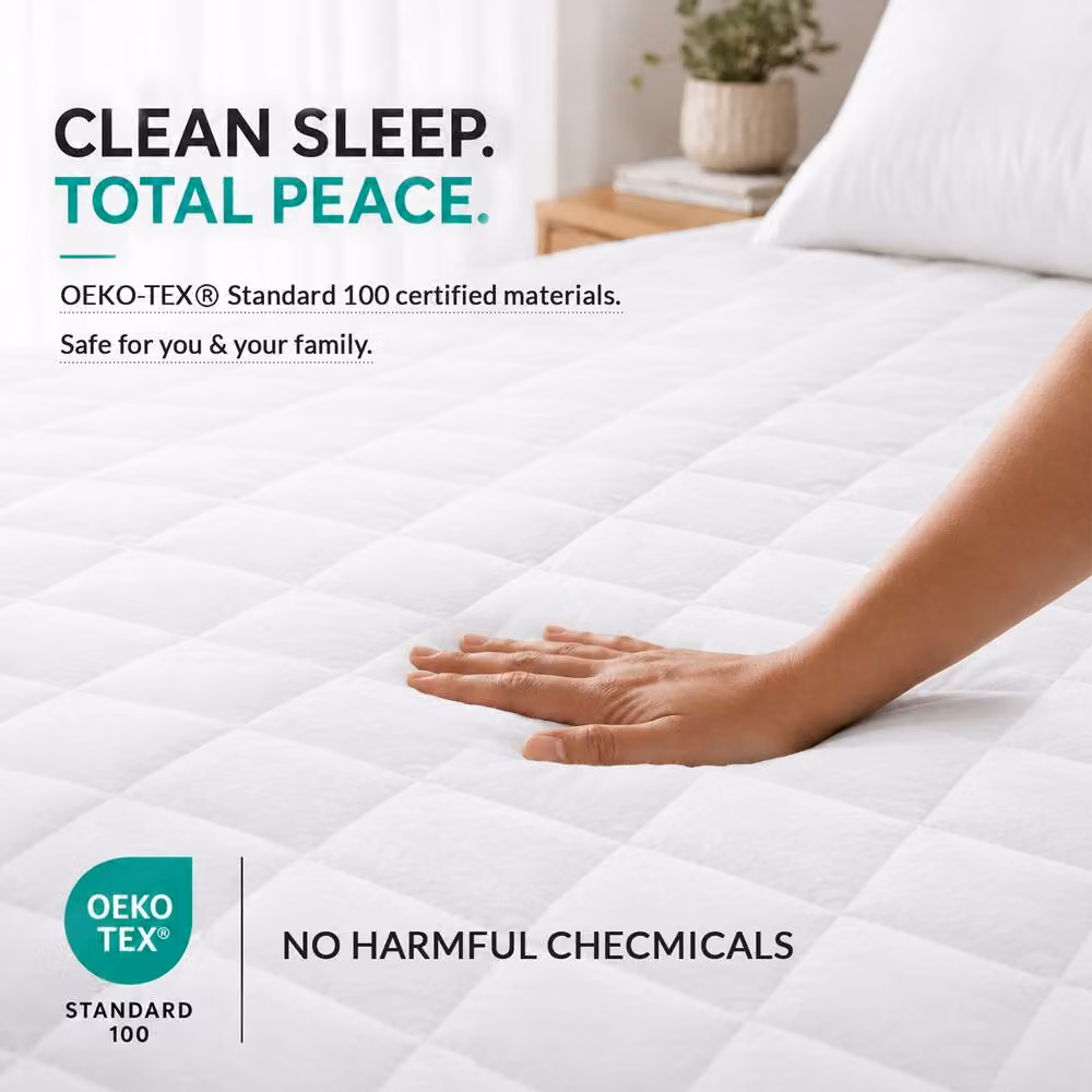 Grace Pack of 3 Soft Breathable Quilted Mattress Protectors in White, Super King Size, W/D/H: 200 x 200 x 30 cm – 4