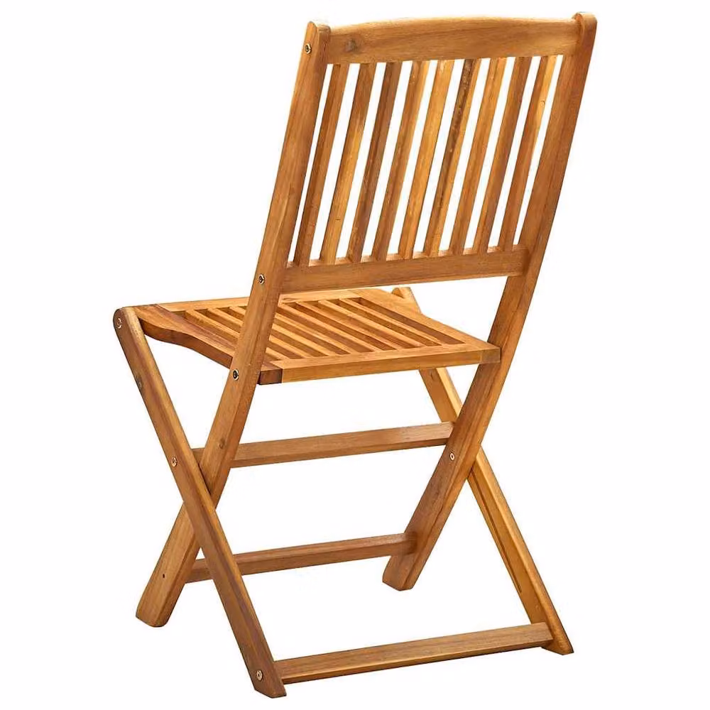 Berkfield Home Set of 2 Folding Outdoor Chairs in Brown Oiled Solid Acacia Wood – 2
