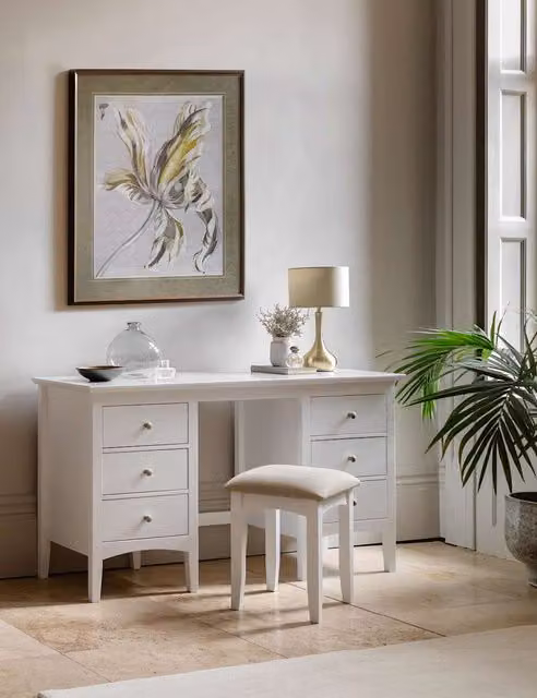 Gallery Direct Hastings White Dressing Table and Stool in Soft White