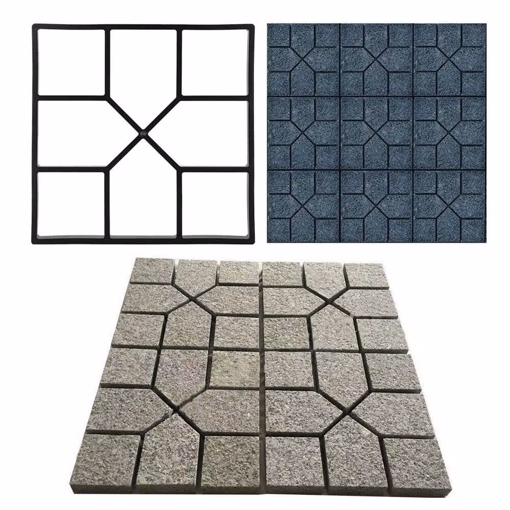 FLAVORA DIY Concrete Path Paving Mold in Black, W: 520 mm, L: 10000 mm – 3