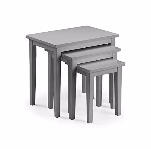 Julian Bowen Cleo Nest of 3 Grey Wood Side Tables – 1