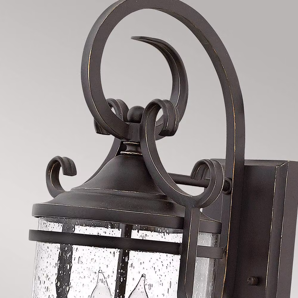Hinkley Casa Outdoor 2 Light Wall Lantern in Olde Black with Transparent Glass, IP44 Rated – 2
