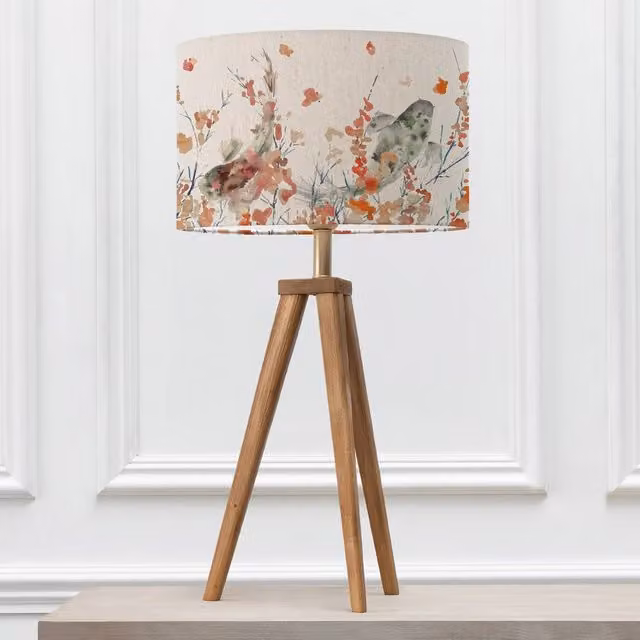 Voyage Maison Aratus Table Lamp with Koi Carp Eva Fabric Lampshade in Brown