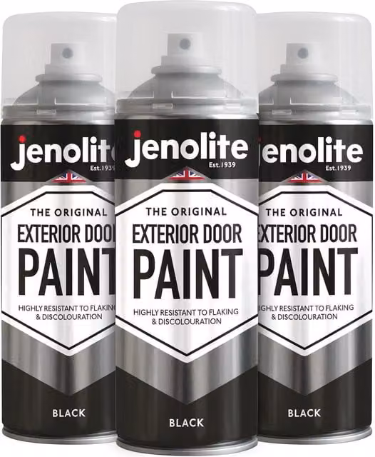 Jenolite Weatherproof Opaque Exterior Door Paint, Black, 1.2 l