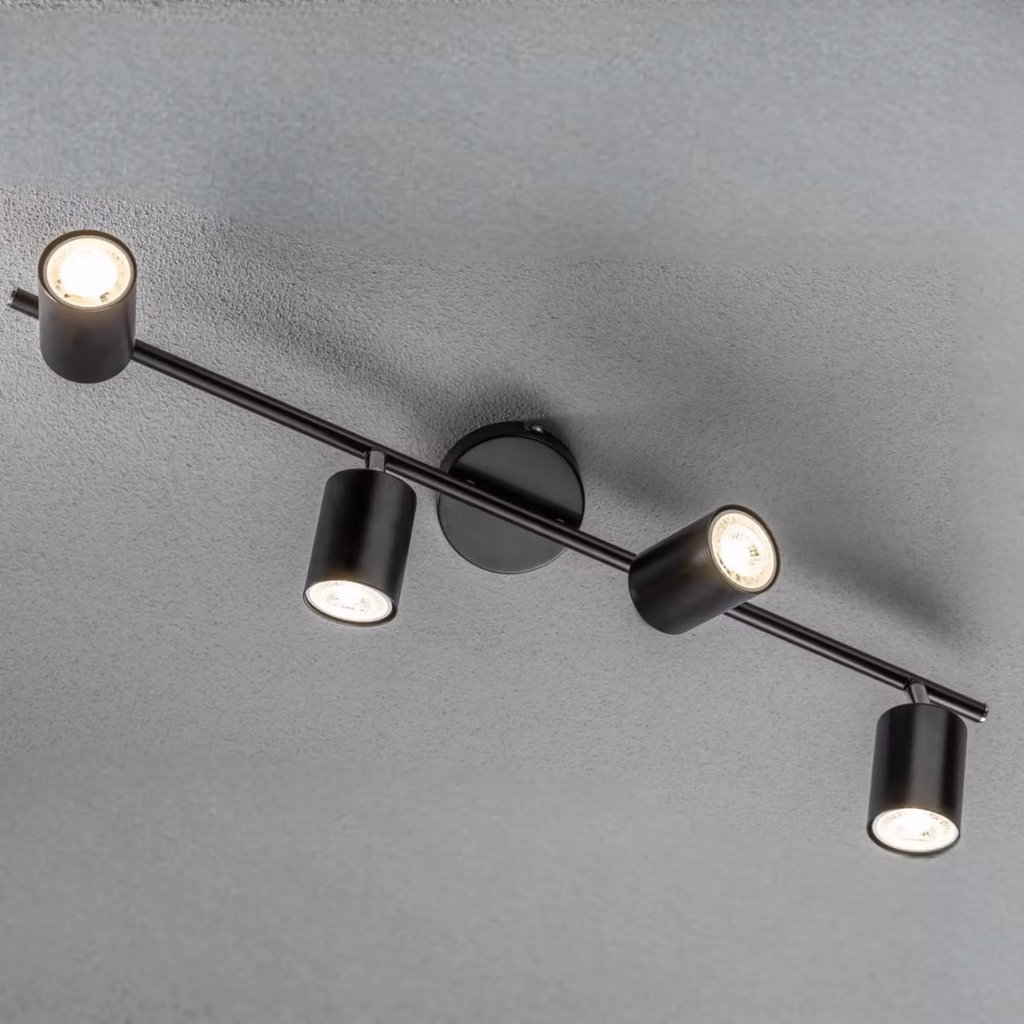 CGC Lighting Jack Black Adjustable GU10 Ceiling Spot Bar Light, W/D/H: 65 x 16.5 x 16.5 cm – 2