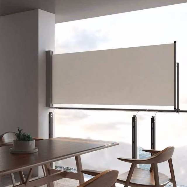 Berkfield Home Patio Retractable Side Awning, Beige, W/D/H: 100 x 300 cm