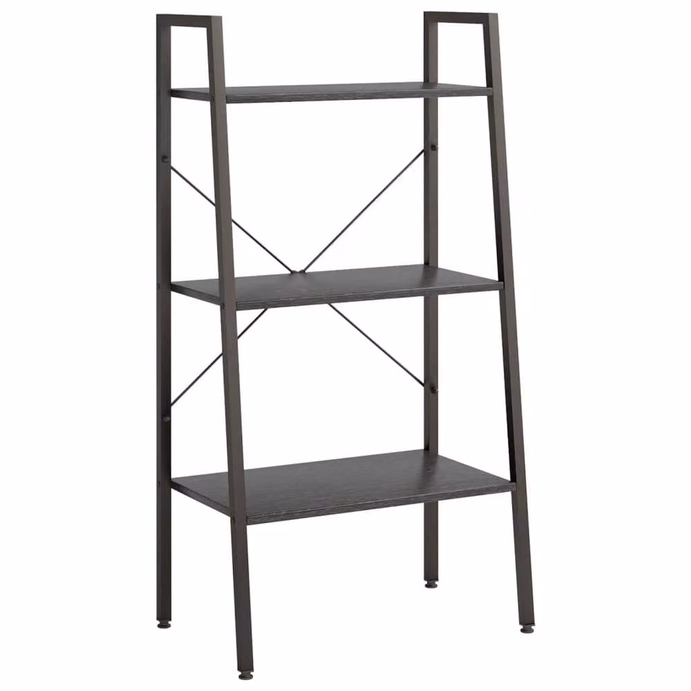 Berkfield Home Practical 3-Tier Standing Shelf, Black, W/D/H: 56 x 35 x 108 cm – 3