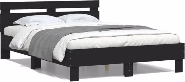 Berkfield Home Small Double Bed Frame in Black, W/D/H: 120 x 200 cm – 1