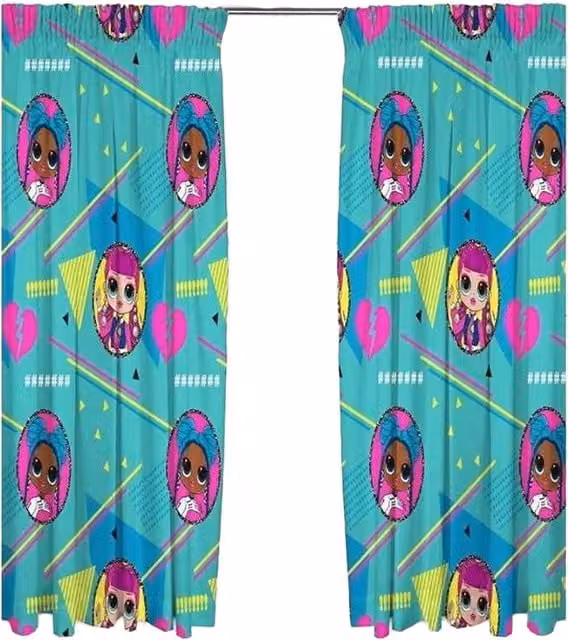 LOL Surprise Multicoloured Blackout Fabric Panel Curtains for Children