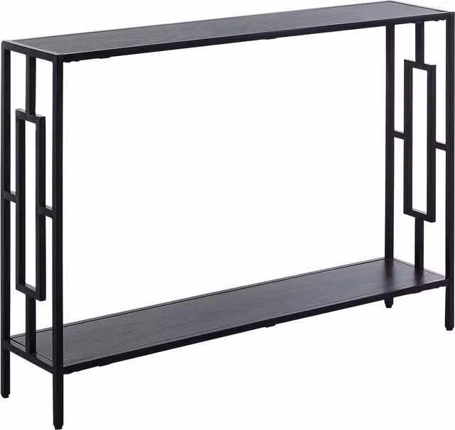 HOMCOM Industrial Console Table with Storage Shelf in Grey and Black – 1