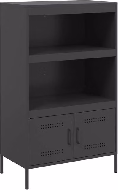 Berkfield Home Industrial Matt Black Steel Highboard W/D/H: 68 x 39 x 113 cm