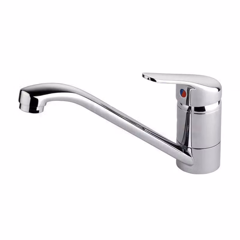 Nes Home Chrome Single Lever Monobloc Kitchen Mixer Tap with Swivel Spout in Silver – 2