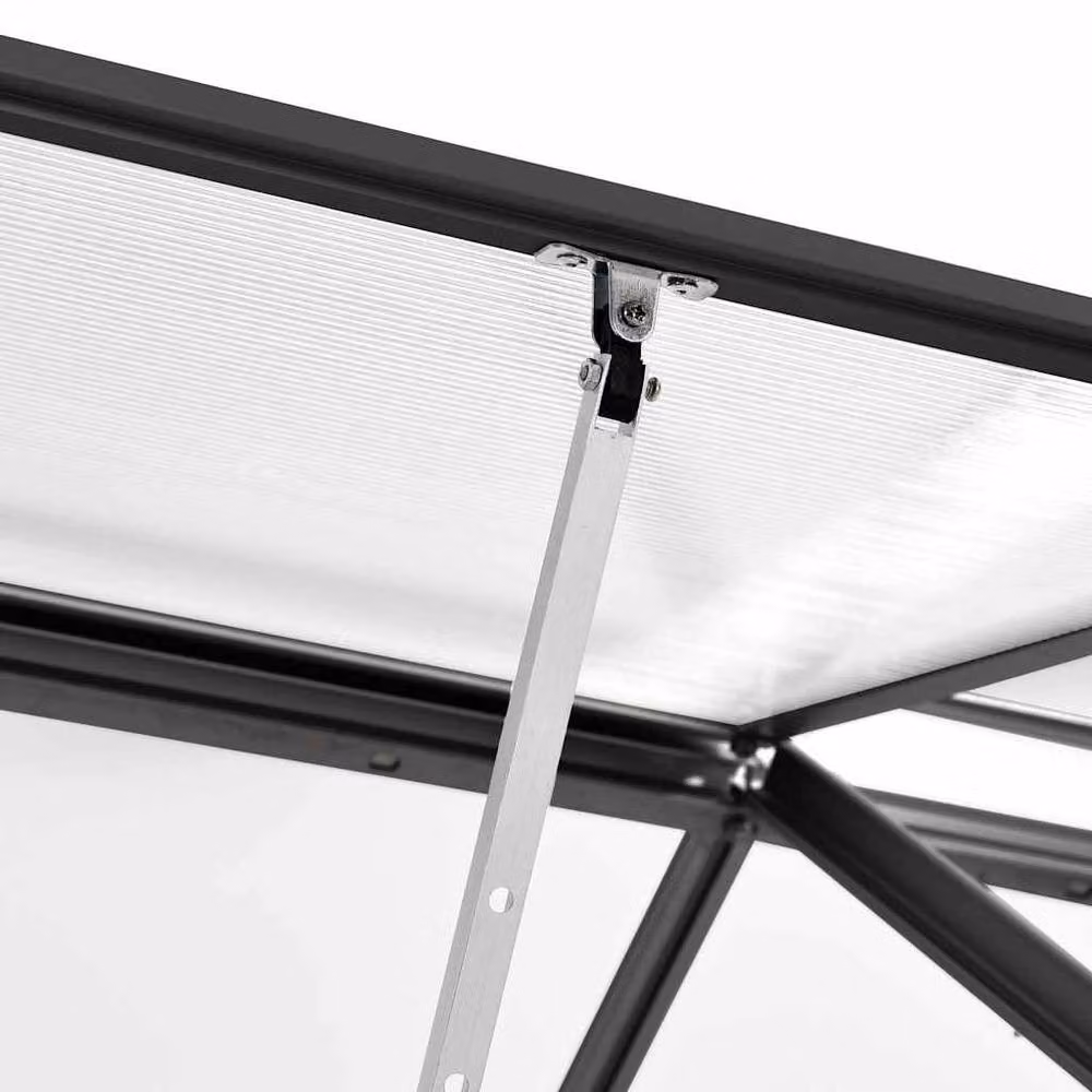Berkfield Home Anthracite Aluminium Greenhouse with Polycarbonate Panels and Base Frame, 4.75 m – 3