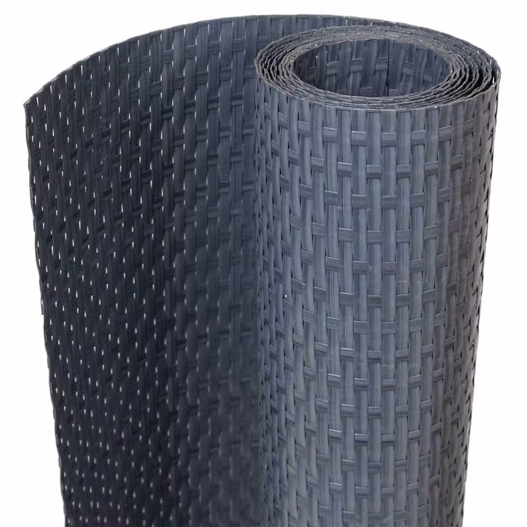 Berkfield Home Anthracite Poly Rattan Balcony Screen, W: 1000 cm, H: 90 cm