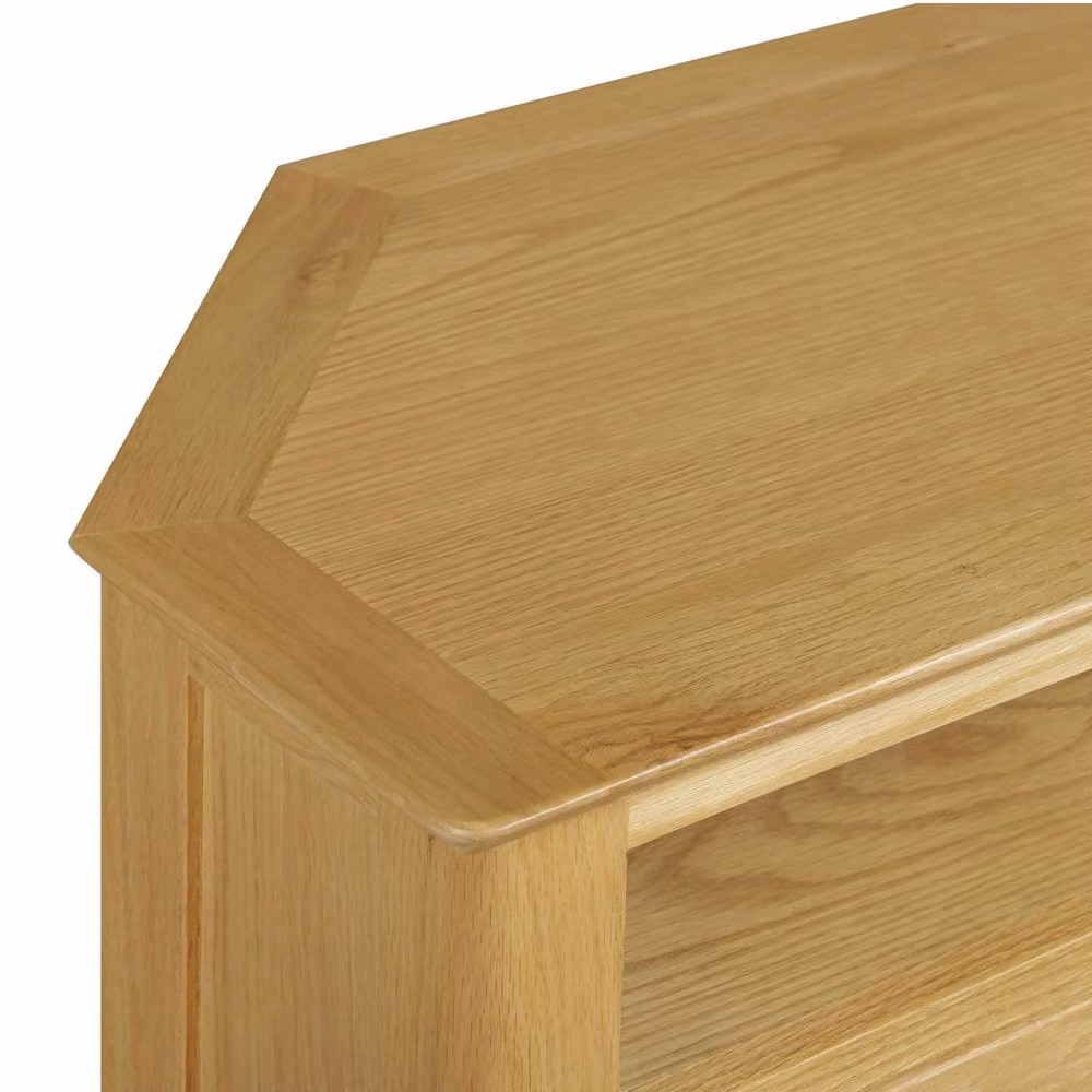 FurnitureboxUK Belle Solid Oak Wood Corner TV Stand in Brown – 3