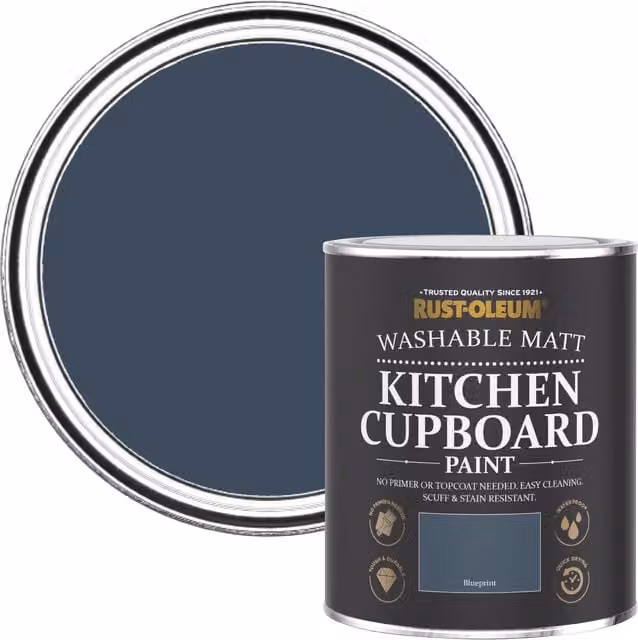 Rust-Oleum Kitchen Cupboard Paint in Blueprint Blue, Dead Matt and Quick Drying