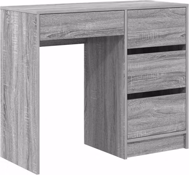 Berkfield Home Grey Sonoma Writing Desk with Single Pedestal Storage in Engineered Wood