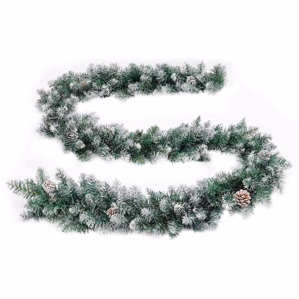 Berkfield Home Christmas Garland with Multicolour LED Lights, Green PVC, 5.2 m – 3