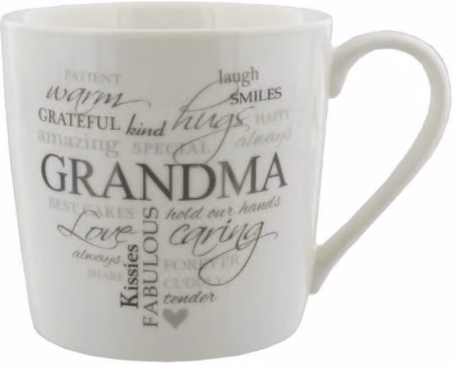 KDMD Heartfelt Moments Typography Ceramic Mug in White