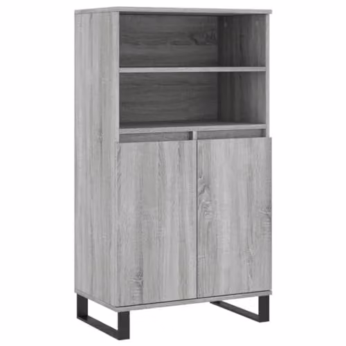 vidaXL Grey Sonoma Highboard in Engineered Wood W/D/H: 60 x 36 x 110 cm – 1