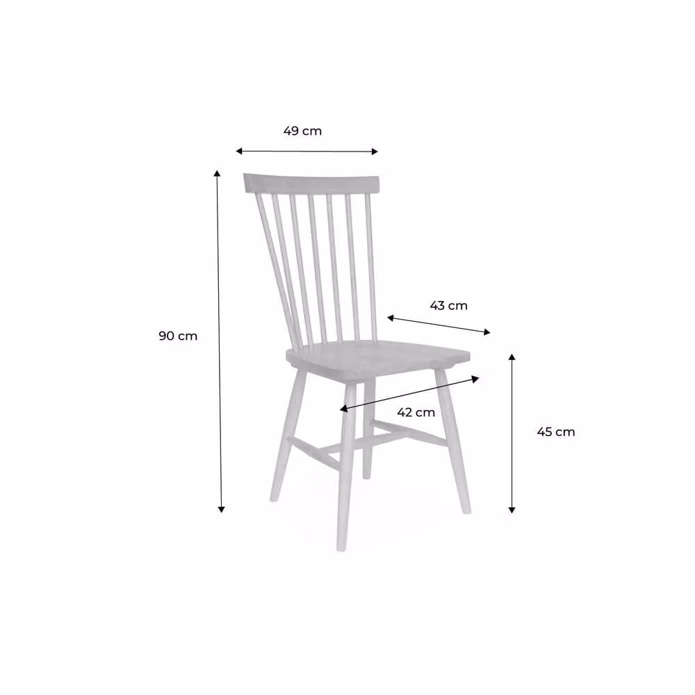 sweeek Set of 4 White Hevea Rubberwood Dining Chairs – 2