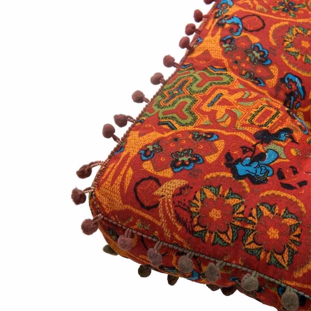 EONLION Bohemian Orange Vintage Square Chair Cushion, W: 120 cm, D: 90 cm, H: 90 cm – 2