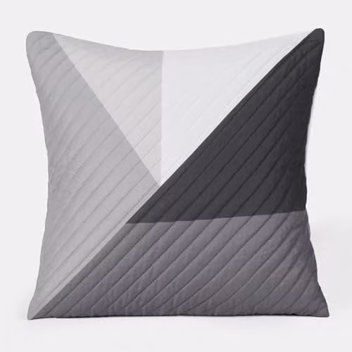 OHS Set of 4 Grey Pinsonic Geometric Cushions with Removable Covers, W/D/H: 45 x 45 x 45 cm – 2