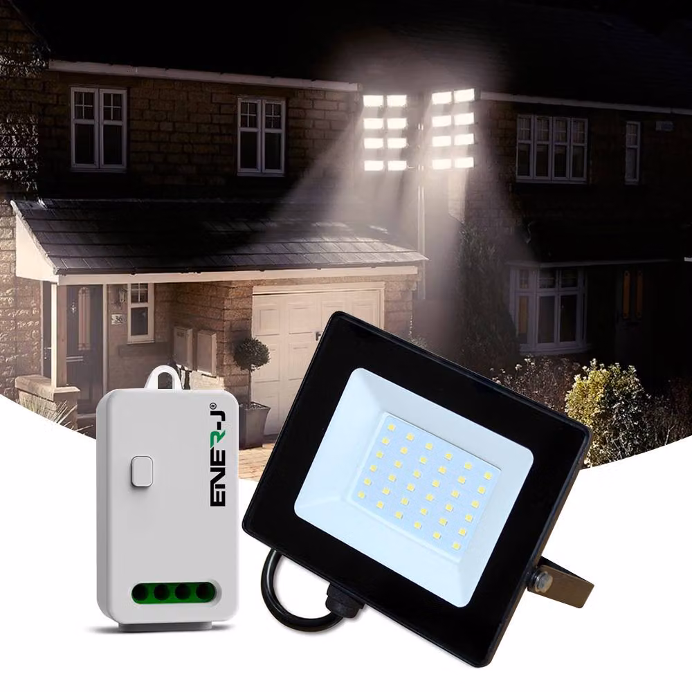 ENER-J 30W LED Black Garden Floodlight with Series 500W Controller – 4