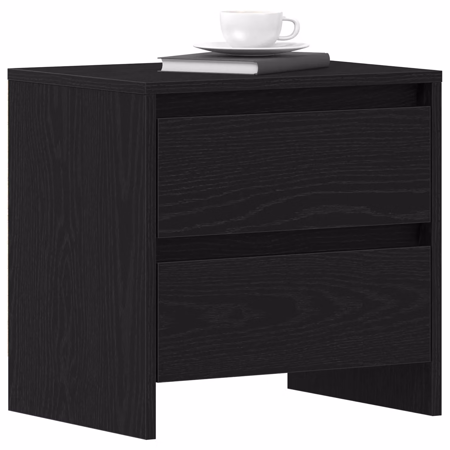 Berkfield Home Set of 2 Black Oak Bedside Cabinets, W/D/H: 45 x 34 x 44.5 cm – 2