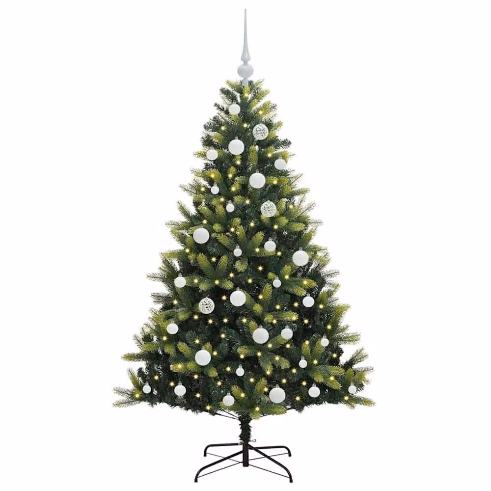 Berkfield Home Artificial Hinged Green Christmas Tree with 150 LEDs, Height: 150 cm – 3
