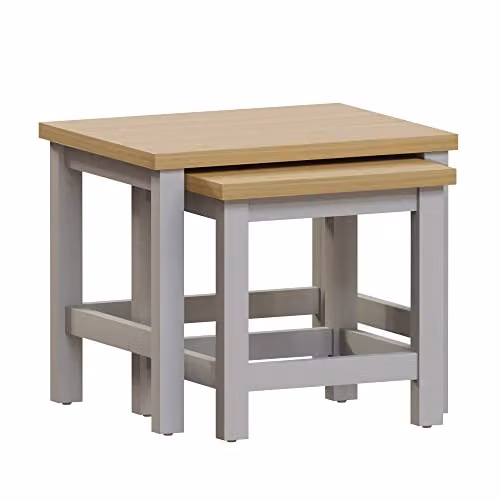 Vida Designs Arlington Modern Nest of 2 Square Side Tables in Grey – 2