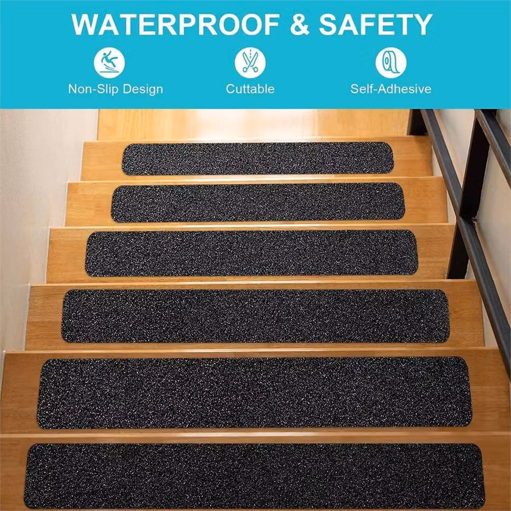 Nordara Black Non Slip Anti Skid Grit Strips for Wood and Stairs – 4