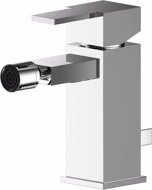 Balterley Square Mono Bidet Mixer Tap with Pop Up Waste in Chrome Silver – 1