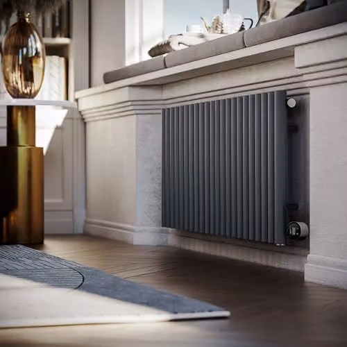 Terma Rolo Room E Electric Radiator with Wifi and App Control, Grey, H: 58.0 cm, W: 119.5 cm, 1 kW – 6
