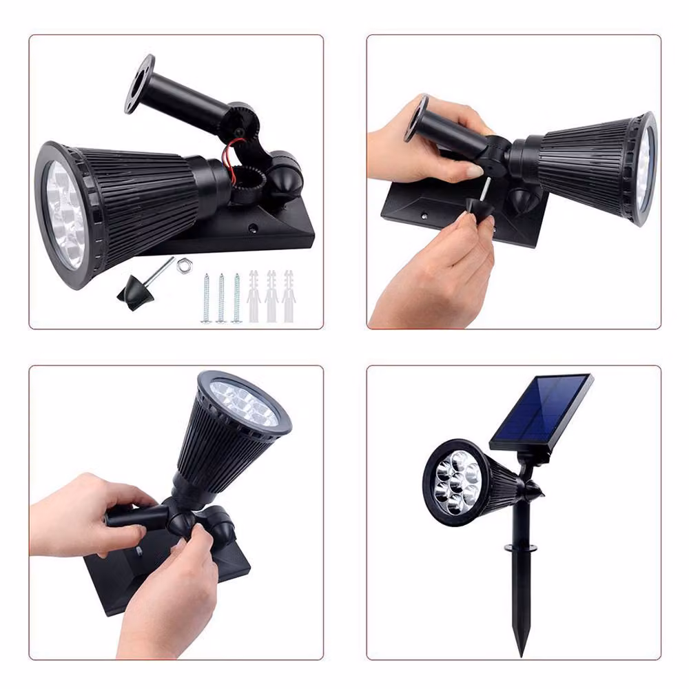 ENER-J Solar RGB Colour Changing LED Garden Spike Lights, Pack of 4, Black – 6
