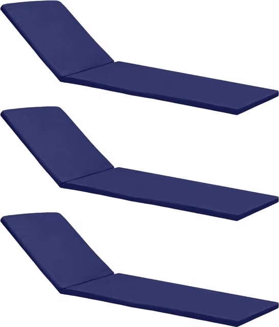 Gardenista Water Repellent Rectangular Outdoor Sun Lounger Cushion in Blue