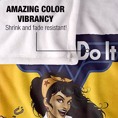 LOGOVISION Wonder Woman Wonder Bombshell Silky Touch Super Soft Fleece Throw Blanket, White and Multicolour, W/D/H: 152 x 127 cm – 3