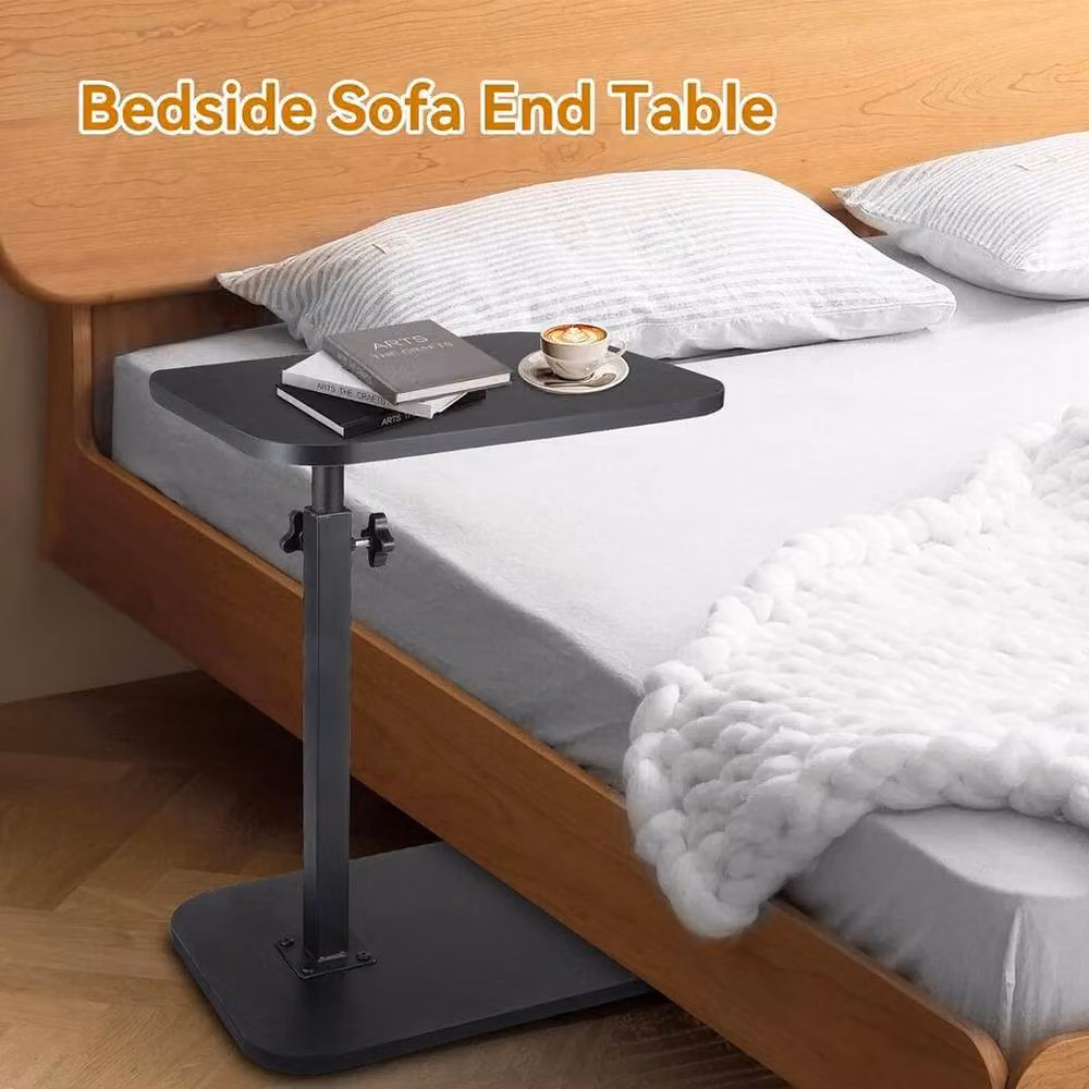 KORVIXA Black Adjustable C-Shaped Sofa Side Table for Laptop and Coffee – 5