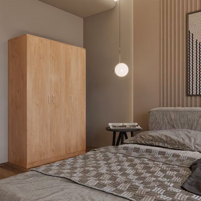 Seconique Dakota 3 Door Wardrobe in Oak Effect Brown