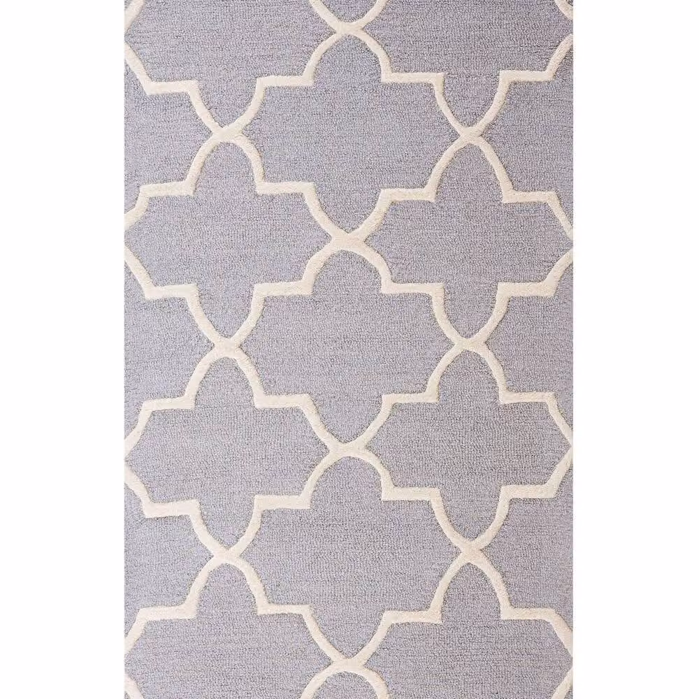 Wyld and Coco Grey and Beige Hand-Tufted Wool and Cotton Moroccan Geometric Rug, W: 80 cm, L: 150 cm – 2