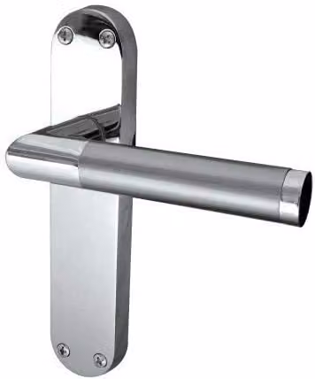 Golden Grace Mitred Lever On Backplate Pair in Duo Chrome, W: 182 mm, H: 45 mm