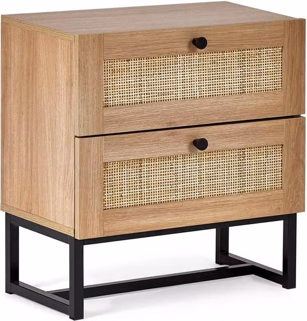 Cheshire Premium Trelawny 2 Drawer Oak Bedside Unit in Brown – 1