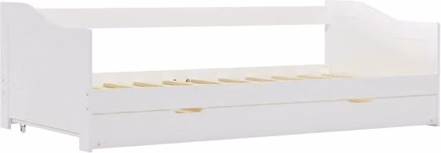 Berkfield Home White Pinewood Pull-out Sofa Bed Frame W/D/H: 90 x 200 x 66 cm