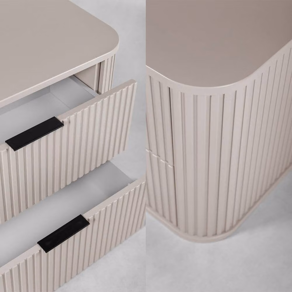 Heze Furniture Glamour Style 2 Drawer Bathroom Vanity Cabinet, Light Grey, W: 120 cm, D: 41.5 cm, H: 51.7 cm – 3