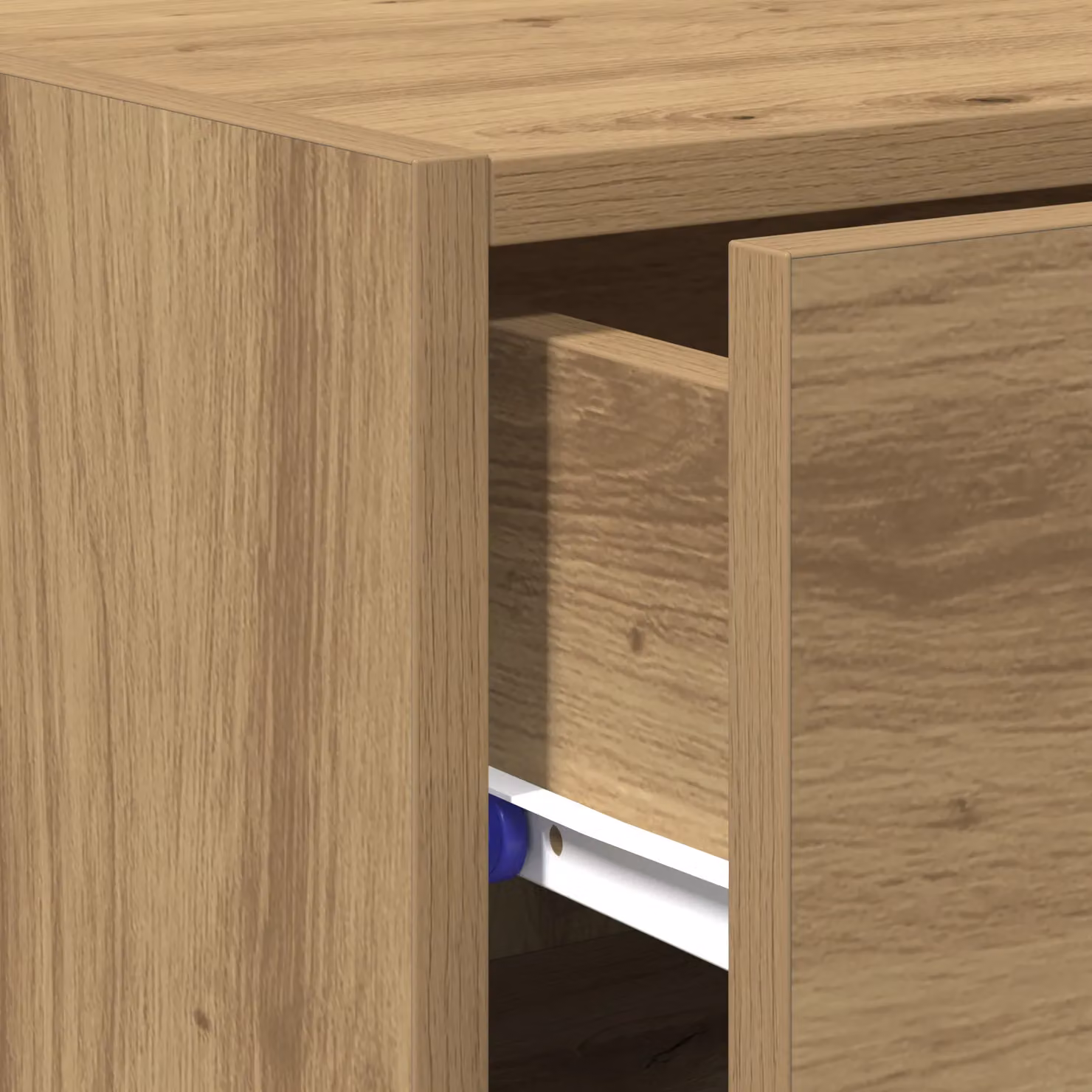 Berkfield Home Artisan Oak Sideboard in Brown, W/D/H: 93 x 30 x 42.5 cm – 4