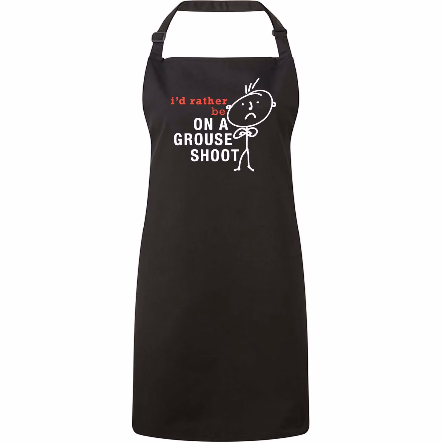 60 Second Makeover I'd Rather Be On A Grouse Shoot Black Apron for Adults – 2
