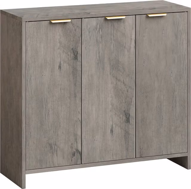 HOMCOM Modern Grey Sideboard Cabinet with 3 Doors and Adjustable Shelves for Living Room, Dining Room or Kitchen
