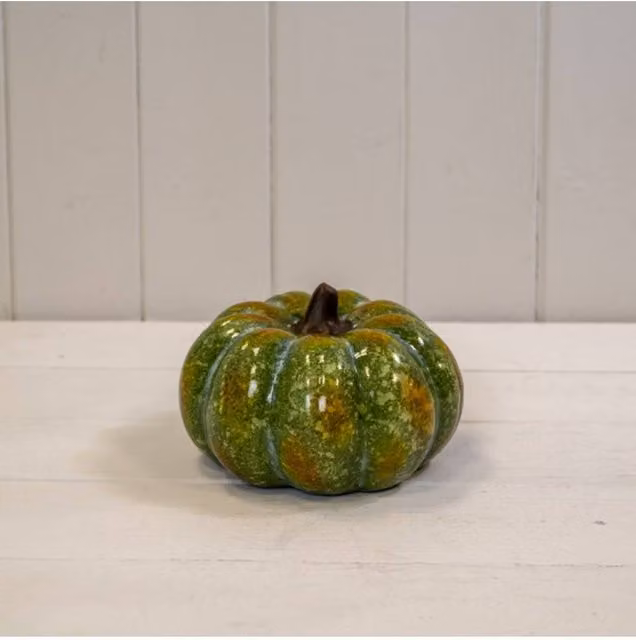KDMD Large Green Ceramic Vintage Style Pumpkin Tabletop Decoration