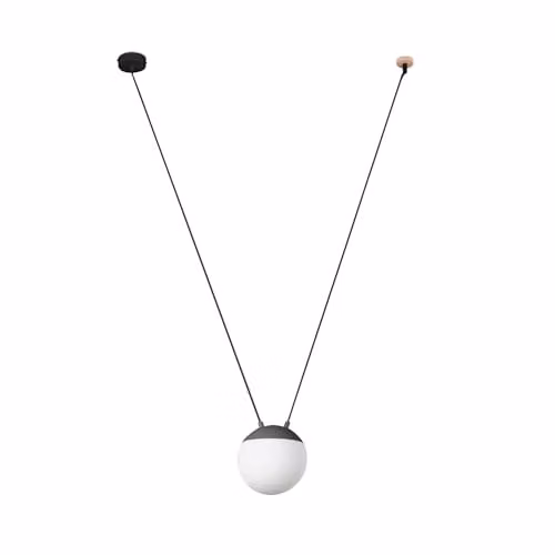 Netlighting Mine 1 Light Wood and Glass Ceiling Pendant in Grey