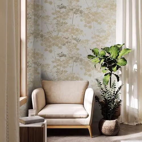 Graham & Brown Meadow Cream Floral Botanical Wallpaper Roll – 2